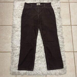 L.L. Bean Womens Brown Corduroy Pants Size 14 Regular Favorite Fit Curvy